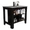 Tuhome Cala Kitchen Island, Four Legs, Three Shelves, Black/Ibiza Marble AWZ6538 - alternate 1